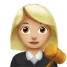 Woman Judge: Medium-Light Skin Tone Emoji 👩🏼‍⚖️ image - Apple style