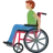 Man In Manual Wheelchair: Medium Skin Tone