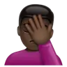 Man Facepalming: Dark Skin Tone Emoji 🤦🏿‍♂️ image - WhatsApp style