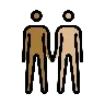 People Holding Hands: Medium-Dark Skin Tone, Medium-Light Skin Tone Emoji 🧑🏾‍🤝‍🧑🏼 image - OpenMoji style