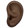 Ear: Dark Skin Tone Emoji 👂🏿 image - WhatsApp style