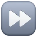 검정색 오른쪽 포인팅 이중 삼각형 Emoji ⏩ image - Facebook Meta style