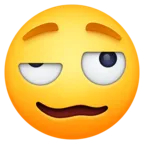 고르지 못한 눈과 물결 모양의 입이있는 얼굴