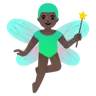 Man Fairy: Dark Skin Tone Emoji 🧚🏿‍♂️ image - Google Noto Color style