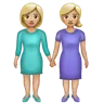 Women Holding Hands: Medium-Light Skin Tone Emoji 👭🏼 image - WhatsApp style