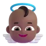 Baby Angel: Medium-Dark Skin Tone Emoji 👼🏾 image - Microsoft 3D Fluent style