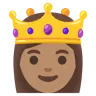 Princess: Medium Skin Tone Emoji 👸🏽 image - Google Noto Color style