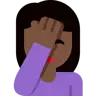Woman Facepalming: Dark Skin Tone Emoji 🤦🏿‍♀️ image - Twitter / X (Twemoji) style