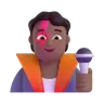 Singer: Medium-Dark Skin Tone Emoji 🧑🏾‍🎤 image - Microsoft 3D Fluent style