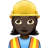 Woman Construction Worker: Dark Skin Tone Emoji 👷🏿‍♀️ image - Apple style