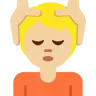 Person Getting Massage: Medium-Light Skin Tone Emoji 💆🏼 image - Twitter / X (Twemoji) style