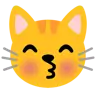 Emoji Baciare la faccia di gatto con gli occhi chiusi 😽 image - Google Noto Color style