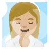 Woman In Steamy Room: Medium-Light Skin Tone Emoji 🧖🏼‍♀️ image - Google Noto Color style