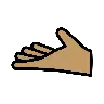 Palm Up Hand: Medium Skin Tone Emoji 🫴🏽 image - OpenMoji style