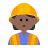 Construction Worker: Medium-Dark Skin Tone Emoji 👷🏾 image - Tossface style