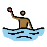 Person Playing Water Polo: Medium-Dark Skin Tone Emoji 🤽🏾 image - OpenMoji style