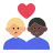 Couple With Heart: Man, Man, Medium-Light Skin Tone, Dark Skin Tone