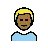 Man: Medium-Dark Skin Tone, Blond Hair
