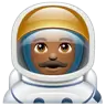Man Astronaut: Medium-Dark Skin Tone Emoji 👨🏾‍🚀 image - WhatsApp style