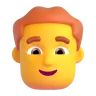 Man: Red Hair Emoji 👨‍🦰 image - Microsoft 3D Fluent style