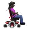 Woman In Motorized Wheelchair Facing Right: Dark Skin Tone Emoji 👩🏿‍🦼‍➡️ image - Apple style