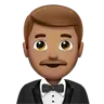 Man In Tuxedo: Medium Skin Tone Emoji 🤵🏽‍♂️ image - Apple style
