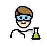 Man Scientist: Light Skin Tone Emoji 👨🏻‍🔬 image - OpenMoji style