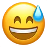 Emoji Volto sorridente con bocca aperta e sudore freddo 😅 image - Apple style