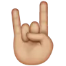 Sign Of The Horns: Medium-Light Skin Tone Emoji 🤘🏼 image - WhatsApp style