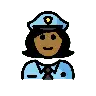 Woman Police Officer: Medium-Dark Skin Tone Emoji 👮🏾‍♀️ image - OpenMoji style