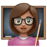 Woman Teacher: Medium Skin Tone Emoji 👩🏽‍🏫 image - WhatsApp style