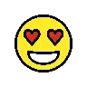 หน้ายิ้มด้วยดวงตารูปหัวใจ Emoji 😍 image - OpenMoji style