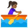 Woman Rowing Boat: Medium-Dark Skin Tone Emoji 🚣🏾‍♀️ image - Google Noto Color style