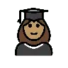 Woman Student: Medium Skin Tone Emoji 👩🏽‍🎓 image - OpenMoji style