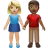 Woman And Man Holding Hands: Medium-Light Skin Tone, Medium-Dark Skin Tone