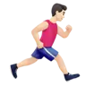 Man Running Facing Right: Light Skin Tone Emoji 🏃🏻‍♂️‍➡️ image - Apple style
