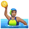 Woman Playing Water Polo: Medium Skin Tone Emoji 🤽🏽‍♀️ image - WhatsApp style
