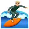 Person Surfing: Medium-Light Skin Tone Emoji 🏄🏼 image - WhatsApp style