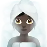 Woman In Steamy Room: Dark Skin Tone Emoji 🧖🏿‍♀️ image - Apple style