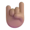 Sign Of The Horns: Medium Skin Tone Emoji 🤘🏽 image - Microsoft 3D Fluent style
