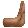 Rightwards Pushing Hand: Medium-Dark Skin Tone Emoji 🫸🏾 image - Samsung style