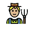 Farmer: Medium-Light Skin Tone Emoji 🧑🏼‍🌾 image - OpenMoji style