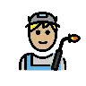 Man Factory Worker: Medium-Light Skin Tone Emoji 👨🏼‍🏭 image - OpenMoji style