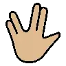 Vulcan Salute: Medium-Light Skin Tone Emoji 🖖🏼 image - OpenMoji style