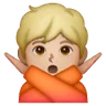 Person Gesturing No: Medium-Light Skin Tone Emoji 🙅🏼 image - Samsung style