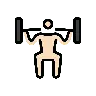 Person Lifting Weights: Light Skin Tone Emoji 🏋🏻 image - OpenMoji style