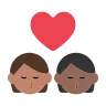 Kiss: Person, Person, Medium Skin Tone, Medium-Dark Skin Tone Emoji 🧑🏽‍❤️‍💋‍🧑🏾 image - Tossface style