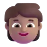 Child: Medium Skin Tone Emoji 🧒🏽 image - Microsoft 3D Fluent style