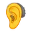 Orecchio con apparecchio acustico