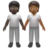People Holding Hands: Dark Skin Tone, Medium-Dark Skin Tone Emoji 🧑🏿‍🤝‍🧑🏾 image - Apple style